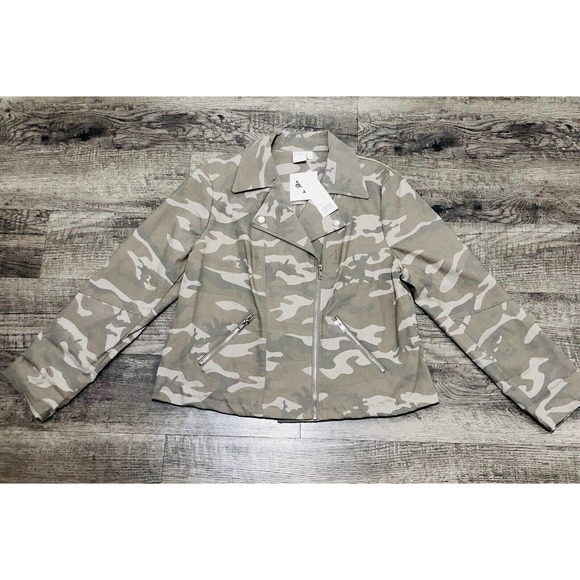 AP by Adyson Parker Jackets & Blazers - NWT Adyson Parker Camo Jacket Sz L Chest 40/42” Moto Jacket Womens Green Camo
